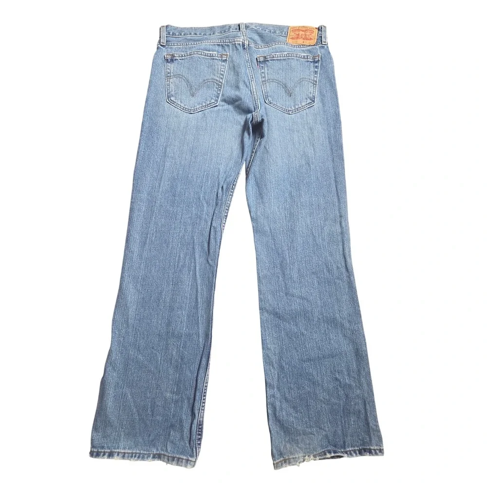 Levi's 527 Low Boot Cut Jeans Mens 36x32 Cotton Medium Wash Blue Western Grunge